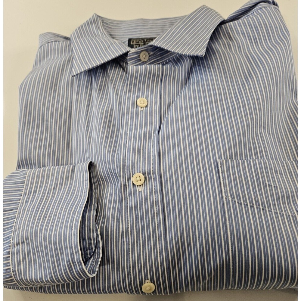 Polo Ralph Lauren Andrew Shirt Men's 18 34/35 Classic Fit Button Up Blue Stripe